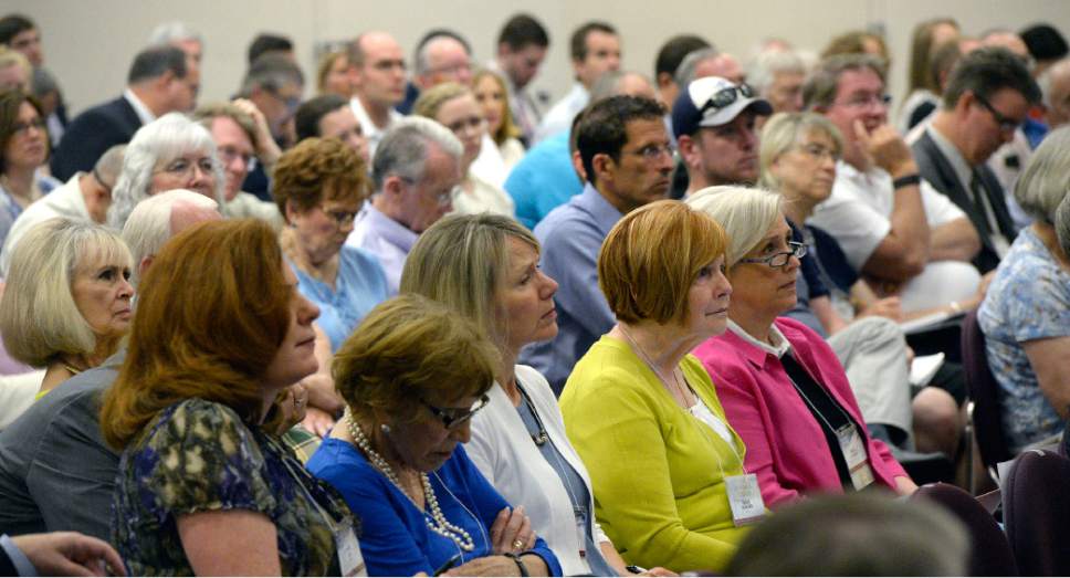 Al Hartmann  |  The Salt Lake Tribune


Attendees listen to Arizona Sen. Jeff Flake give the keynote address at the Religious Freedom Annual Review on Thursday, July 6, 2017, at Brigham Young University in Provo.