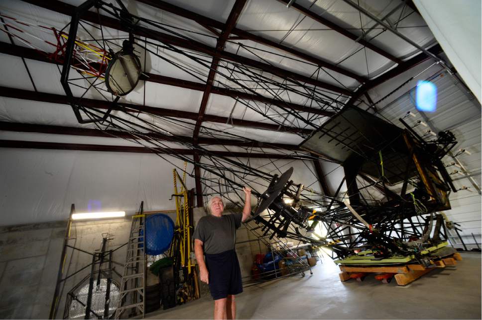 Scott Sommerdorf   |  The Salt Lake Tribune  
Mike Clements with the 70 inch telescope he built in 2013 now housed at the Stansbury Park Observatory Complex, Friday, July 21, 2017.  He believes it's the largest amateur telescope in the world.