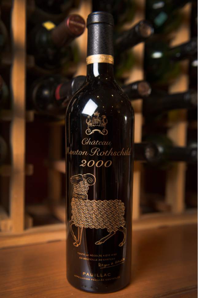 Leah Hogsten  |  The Salt Lake Tribune
Spencer's For Steaks & Chops' most expensive wine is a  2000 Chateau Mouton Rothschild Bordeaux for $2500. The Salt Lake City restaurant recently earned the Best of Award of Excellence from Wine Spectator Magazine.