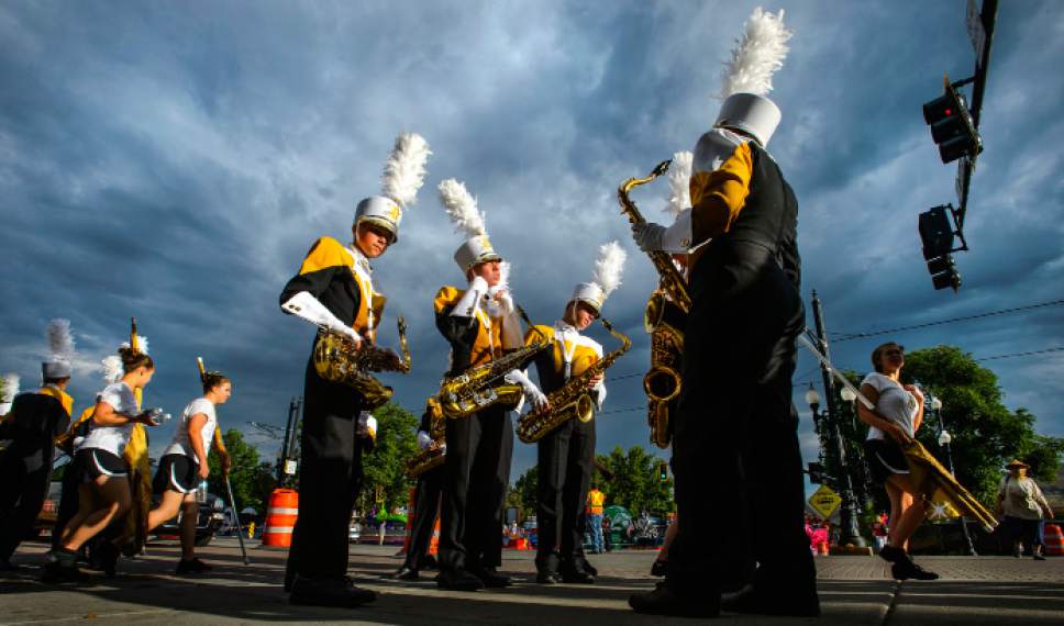 Steve Griffin  |  The Salt Lake Tribune


Members of the Davis High School marching band prepare at the start of the Days of '47 Parade in Salt Lake City on Monday, July 24, 2017.