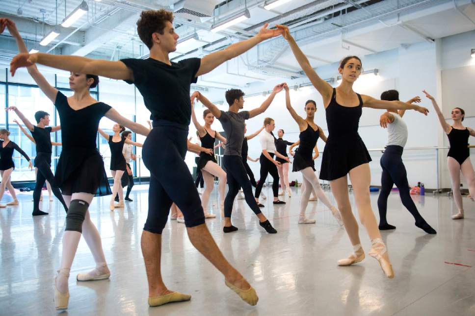 Chris Detrick  |  The Salt Lake Tribune
Students dance during a workshop with Ballet West Academy director Peter Merz at Jessie Eccles Quinney Ballet Centre Tuesday, July 11, 2017.
