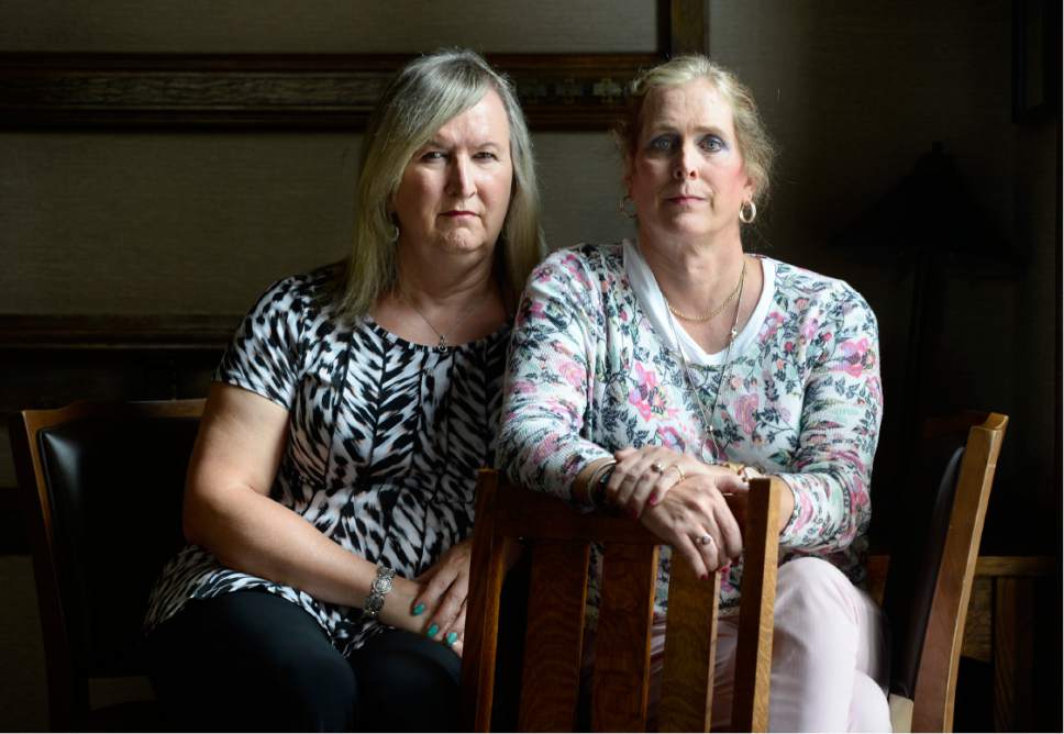 Scott Sommerdorf   |  The Salt Lake Tribune  
Sue Robbins, left, and Angie Rice are two transgender women and both served in the military. They're speaking out against President Donald Trump's opposition to transgender people serving, Wednesday, July 26, 2017.