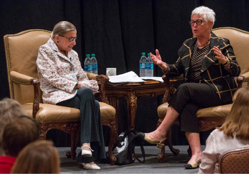 Rick Egan  |  The Salt Lake Tribune

A conversation with U.S. Supreme Court Justice Ruth Bader Ginsburg moderated by Deanell R. Tacha, at the Utah State Bar, annual convention at the Sun Valley Inn, Friday, July 28, 2017.