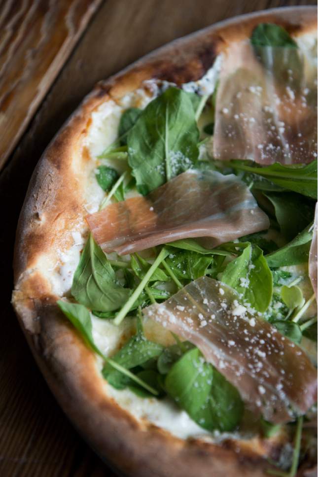 Leah Hogsten  |  The Salt Lake Tribune
Pizza Nono's Rocket Man Pizza made with fontina, fresh mozzarella, arugula, prosciutto, parmesan, $12.