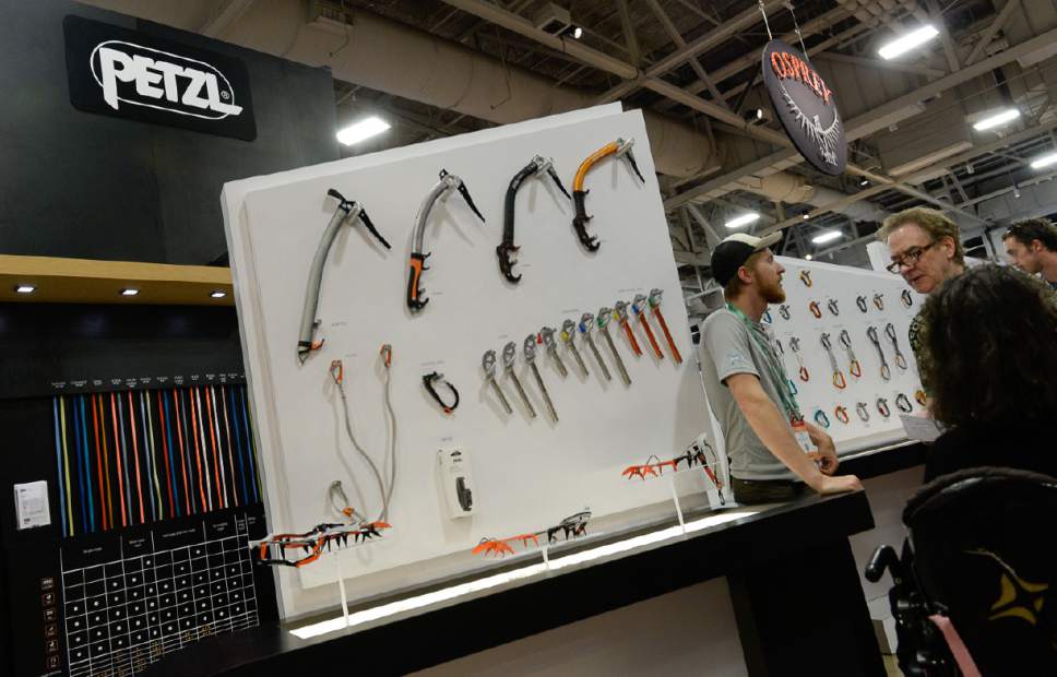 Francisco Kjolseth  |  The Salt Lake Tribune
Many local outdoor companies will soon be traveling to Colorado, including Petzl as the Outdoor recreation industry stages their last trade show in Utah on Wed. July 26, 2017, before moving to Denver after two decades in Salt Lake City.