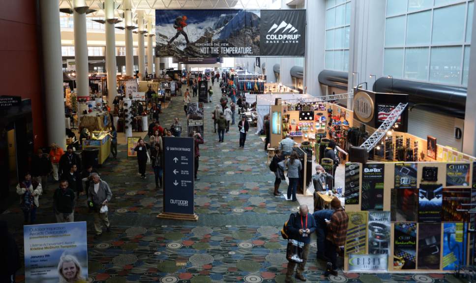 Steve Griffin / The Salt Lake Tribune

Exhibits at the Outdoor Retailer event at the Salt Palace Convention Center in Salt Lake City Tuesday January 10, 2017.