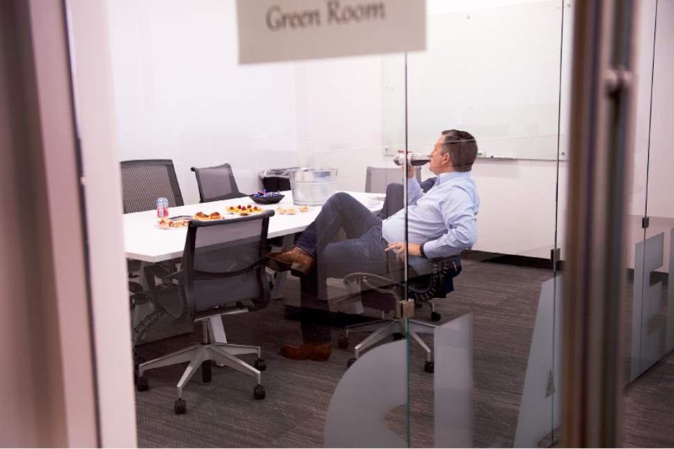 Leah Hogsten  |  The Salt Lake Tribune
Republican Sen. Ted Cruz of Texas hangs out in the "green room" prior to stumping for Utah's 3rd District primary candidate, former state Rep. Chris Herrod, June 29, 2017 at Entrata in Lehi.