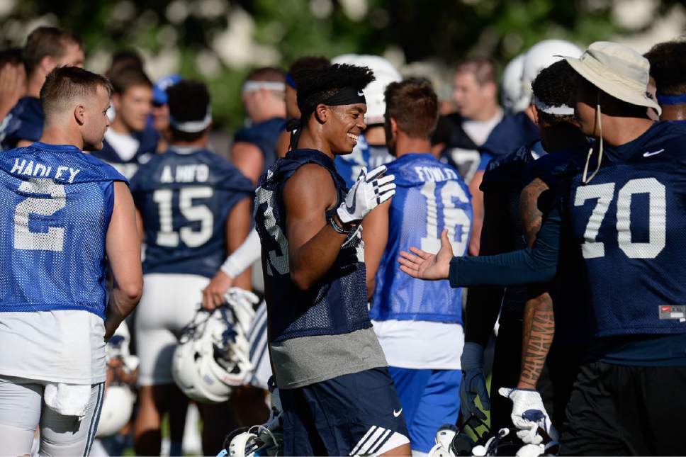 Francisco Kjolseth | The Salt Lake Tribune
BYU football begins preparations for the season as they wrap up their preseason training camp on Thursday, July 27, 2017, in Provo.